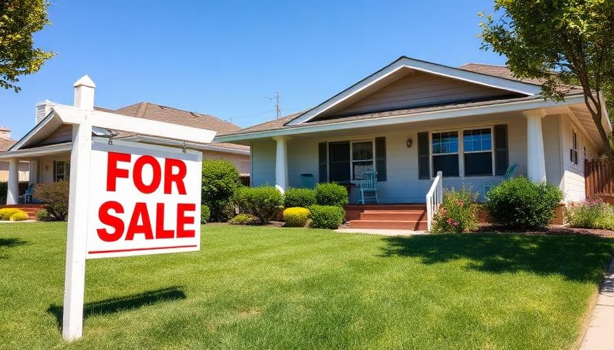For Sale sign in front of a modest suburban home on a sunny day